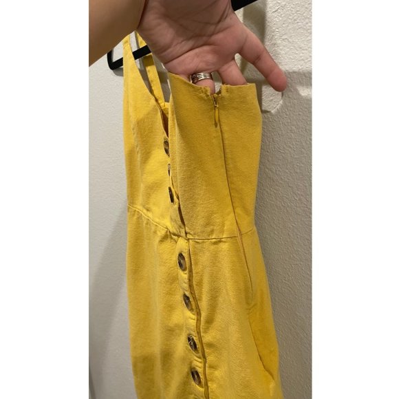 HARPER HERITAGE Button Up Mini Yellow Mini Dress - Picture 4 of 6